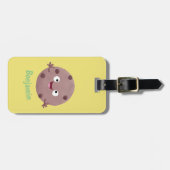 Niedlicher Smart-Schokolade-Chip-Cartoon Gepäckanhänger (Vorderseite horizontal)