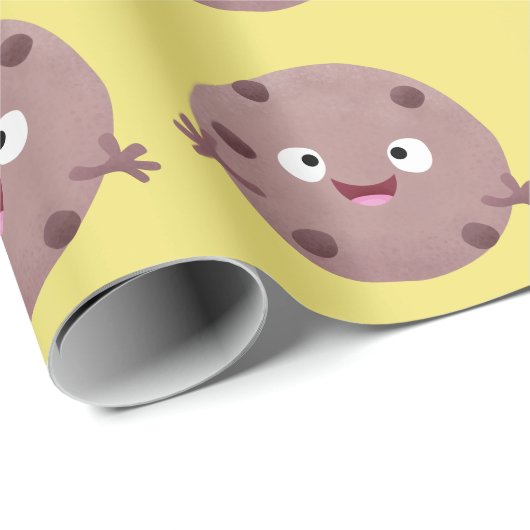 Niedlicher Smart-Schokolade-Chip-Cartoon Geschenkpapier (Rolleneckpunkt)