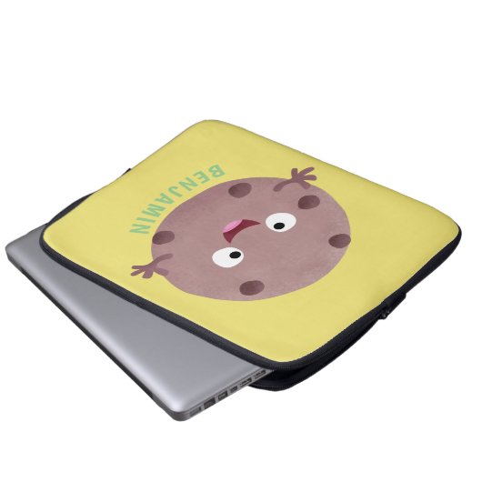 Niedlicher Smart-Schokolade-Chip-Cartoon Laptopschutzhülle (Vorne Knopf)