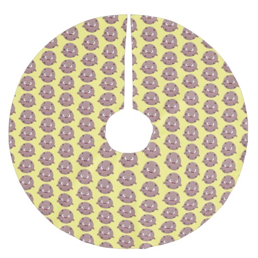 Niedlicher Smart-Schokolade-Chip-Cartoon Polyester Weihnachtsbaumdecke (Vorderseite)