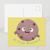 Niedlicher Smart-Schokolade-Chip-Cartoon Postkarte (Vorne/Hinten)