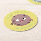 Niedlicher Smart-Schokolade-Chip-Cartoon Runder Pappuntersetzer (Angewinkelt)