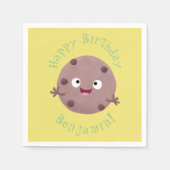 Niedlicher Smart-Schokolade-Chip-Cartoon Serviette (Vorderseite)