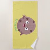 Niedlicher Smart-Schokolade-Chip-Cartoon Strandtuch (Vorderseite)