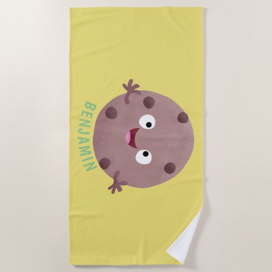 Niedlicher Smart-Schokolade-Chip-Cartoon Strandtuch (Vorderseite)