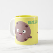 Niedlicher Smart-Schokolade-Chip-Cartoon Zweifarbige Tasse (Vorderseite Links)