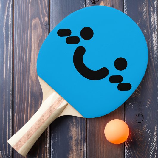 Niedlicher Smiley Blue Ping Pong Paddle Tischtennis Schläger
