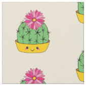 Niedlicher Smiley Cactus Blume Cartoon Stoff (Nahaufnahme)