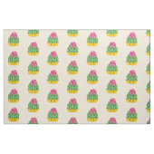 Niedlicher Smiley Cactus Blume Cartoon Stoff (Fat Quarter (45,7 x 55,9 cm))