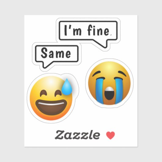 Niedlicher Smiley Emoji Sticker (Blatt)