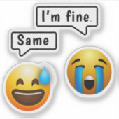 Niedlicher Smiley Emoji Sticker (Vorderseite)