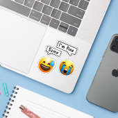 Niedlicher Smiley Emoji Sticker (Laptop mit iPhone)