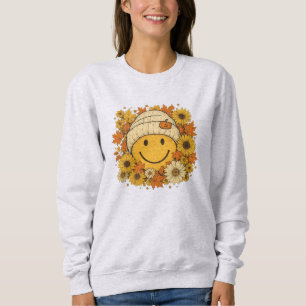 Niedlicher Smiley in der gemütlichen Beanie umgebe Sweatshirt