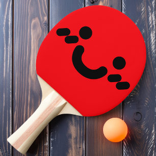 Niedlicher Smiley Red Ping Pong Paddle Tischtennis Schläger