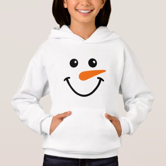 Niedlicher Smiley-Schneemann Hoodie (Vorderseite)