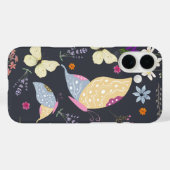 Niedlicher Smokey grauer Hintergrund Botanisches K Case-Mate iPhone Hülle (Rückseite (Horizontal))