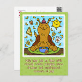 Niedlicher Snail Comfort Food Happy Fall Postkarte (Vorne/Hinten)