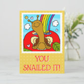 Niedlicher Snail Teacher Vielen Dank Karte (Stehend Vorderseite)