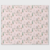 Niedlicher Snow Sparrow Wasserfarbe Handgestrichen Geschenkpapier (Flach)