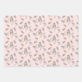 Niedlicher Snow Sparrow Wasserfarbe Handgestrichen Geschenkpapier Set (Vorderseite 2)