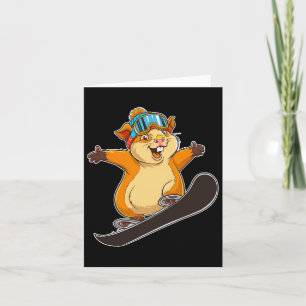 Niedlicher Snowboardhamster mit Brille Karte