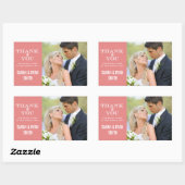 Niedlicher Snowflake Peach Vielen Dank Foto Sticke Rechteckiger Aufkleber (Blatt)