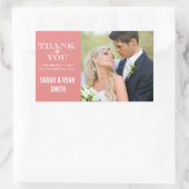 Niedlicher Snowflake Peach Vielen Dank Foto Sticke Rechteckiger Aufkleber (Tasche)