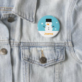 Niedlicher Snowman auf Schneehintergrund für Button (Beispiel)