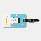 Niedlicher Snowman Black Tophat Weihnachtsgeschenk Gepäckanhänger (Vorderseite horizontal)