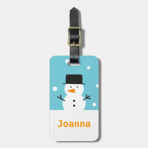 Niedlicher Snowman Black Tophat Weihnachtsgeschenk Gepäckanhänger