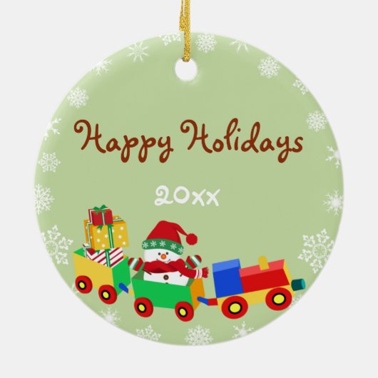 Niedlicher Snowman in der Keramikornament (Hinten)