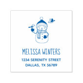 Niedlicher Snowman in KnetHat und Scarf Adresse 2 Permastempel (Design)