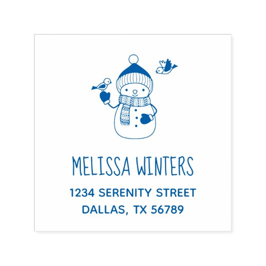 Niedlicher Snowman in KnetHat und Scarf Adresse 2 Permastempel (Design)