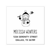 Niedlicher Snowman in KnetHat und Scarf Adresse 2 Permastempel (Design)