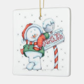 Niedlicher Snowman Keramikornament (Links)