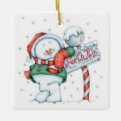 Niedlicher Snowman Keramikornament (Vorderseite)