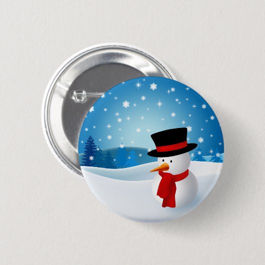 Niedlicher Snowman-Knopf Button (Vorne & Hinten)