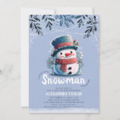 Niedlicher Snowman Magical Lights Winter Boy Baby  Einladung (Vorderseite)
