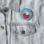 Niedlicher Snowman Marshmallow in heißem Kakao Wei Button (Beispiel)