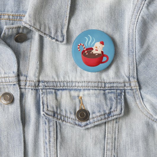 Niedlicher Snowman Marshmallow in heißem Kakao Wei Button (Beispiel)