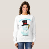 Niedlicher Snowman mit Schwarzes geglaubtem Sweatshirt (Vorne ganz)