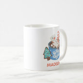 Niedlicher Snowman Personalisierter Name Cocoa Kaffeetasse (VorderseiteRechts)