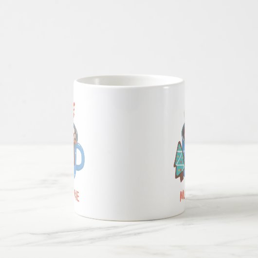 Niedlicher Snowman Personalisierter Name Cocoa Kaffeetasse (Mittel)