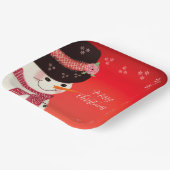 Niedlicher Snowman Personalisierter Platz Pappteller (Gewinkelt)