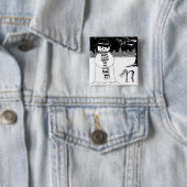 Niedlicher Snowman Schwarzweiss-Weihnachtsknopf Button (Beispiel)