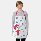 Niedlicher Snowman Snowflake Zeichnend Winterkids Schürze (Getragen)