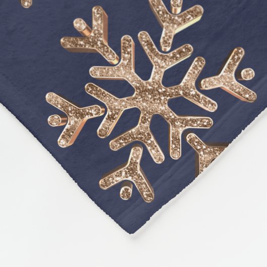 Niedlicher Snowman Snowflakes Pattern Blauer Golde Fleecedecke (Ecke)