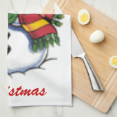 Niedlicher Snowman und Drossel Küchentuch (Viertel Falte)