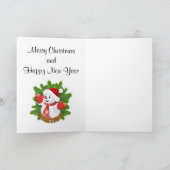 Niedlicher Snowman und Feiertagskarte (Innenseite)