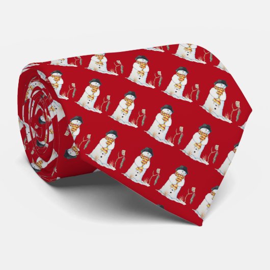 Niedlicher Snowman und festlicher Entwurf des Krawatte (Gerollt)
